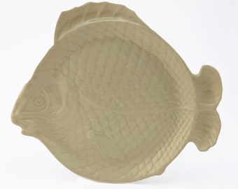 Lenox China Vintage Yellow FISH PLATE Platter Green / Blue Mark Whimsical & HTF