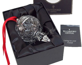 Waterford Crystal 2001 10th Annual Ball Spire Xmas Tree Ornament Upgraded Box