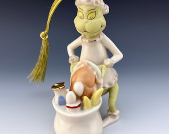Lenox China GRINCH Steals the Who's Feast 4" Xmas Tree Ornament  New Old Stock