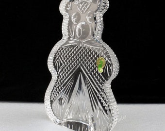 Waterford Crystal TEDDY BEAR Bookend  Figurine Sculpture Nursery  Shower Gift