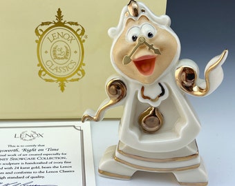 Lenox China COGSWORTH Right on Time Beauty & The Beast Disney Showcase Figurine Sculpture