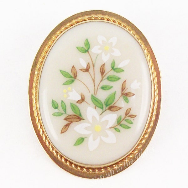 Lenox China BROOKDALE 14K GF Jewelry Pendant Brooch Pin or use with a Necklace Circa 1980s