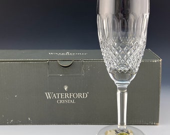 NOS New Waterford Crystal COLLEEN Tall Flute Champagne 7 1/4" Ireland Made
