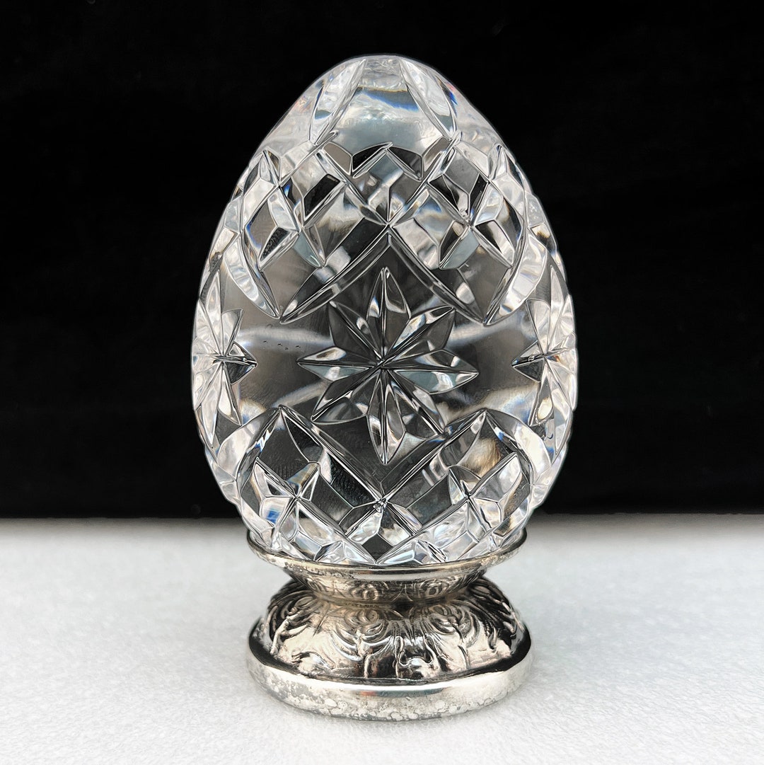 Waterford Crystal Annual EGG on Repousse Silver Stand 1991 2nd Edition