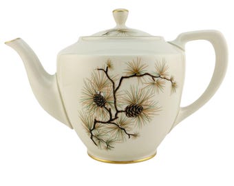Lenox China PINE (Cone) W 331 TeaPot 4 Cup for Christmas & More Tea Pot