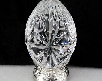 Waterford Crystal Annual EGG on Repousse Silver Stand 1995 6th Edition Ireland for Easter and Beyond!