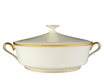 Lenox China ETERNAL Covered Round Vegetable Bowl Serving Dish Casserole Dimension
