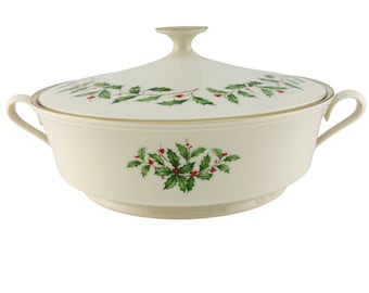Lenox China L5 Special HOLIDAY Covered Round Vegetable Bowl Dish for Xmas 1st Quality