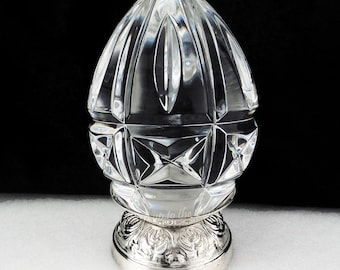 Waterford Crystal Annual EGG on Repousse Silver Stand 2000 11th Edition Ireland Made for Easter and Beyond!