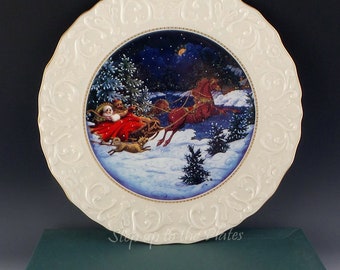 Lenox China Midnight Sleigh Ride 11 1/2" Charger Plate Lynn Bywaters 1993 Xmas Display