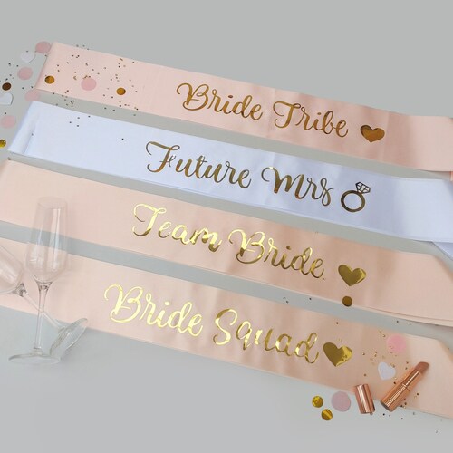 Elegant Rose Gold Hen Party Sashes Set Bachelorette Night Do Etsy UK