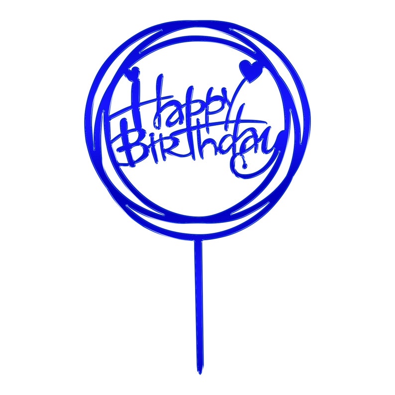 Reusable Happy Birthday Cake Toppers Acrylic Calligraphy Etsy
