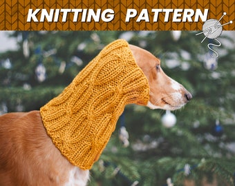 Dog snood knitting pattern/ Written and chart instructions / All sizes included: Italian Greyhound, Whippet, Saluki and others