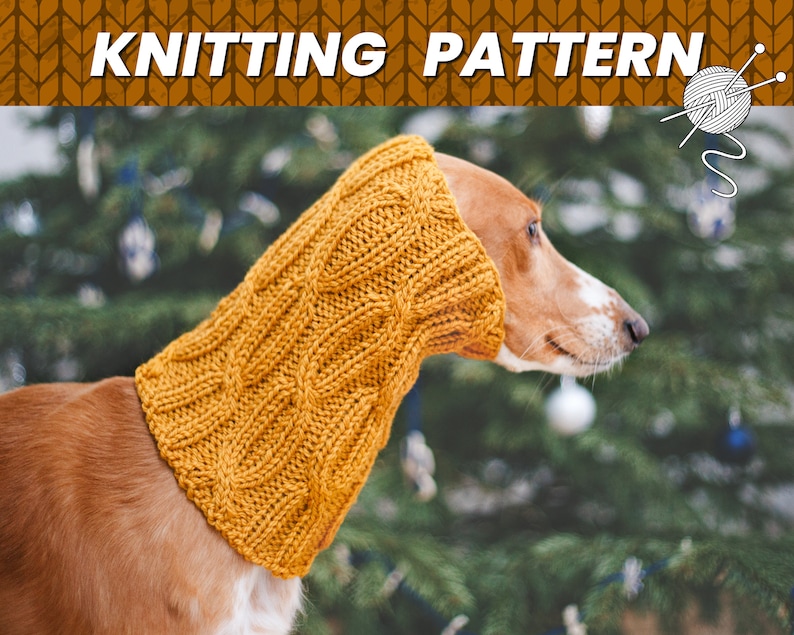 Dog snood knitting pattern/ Written and chart instructions / All sizes included: Italian Greyhound, Whippet, Saluki and others image 1