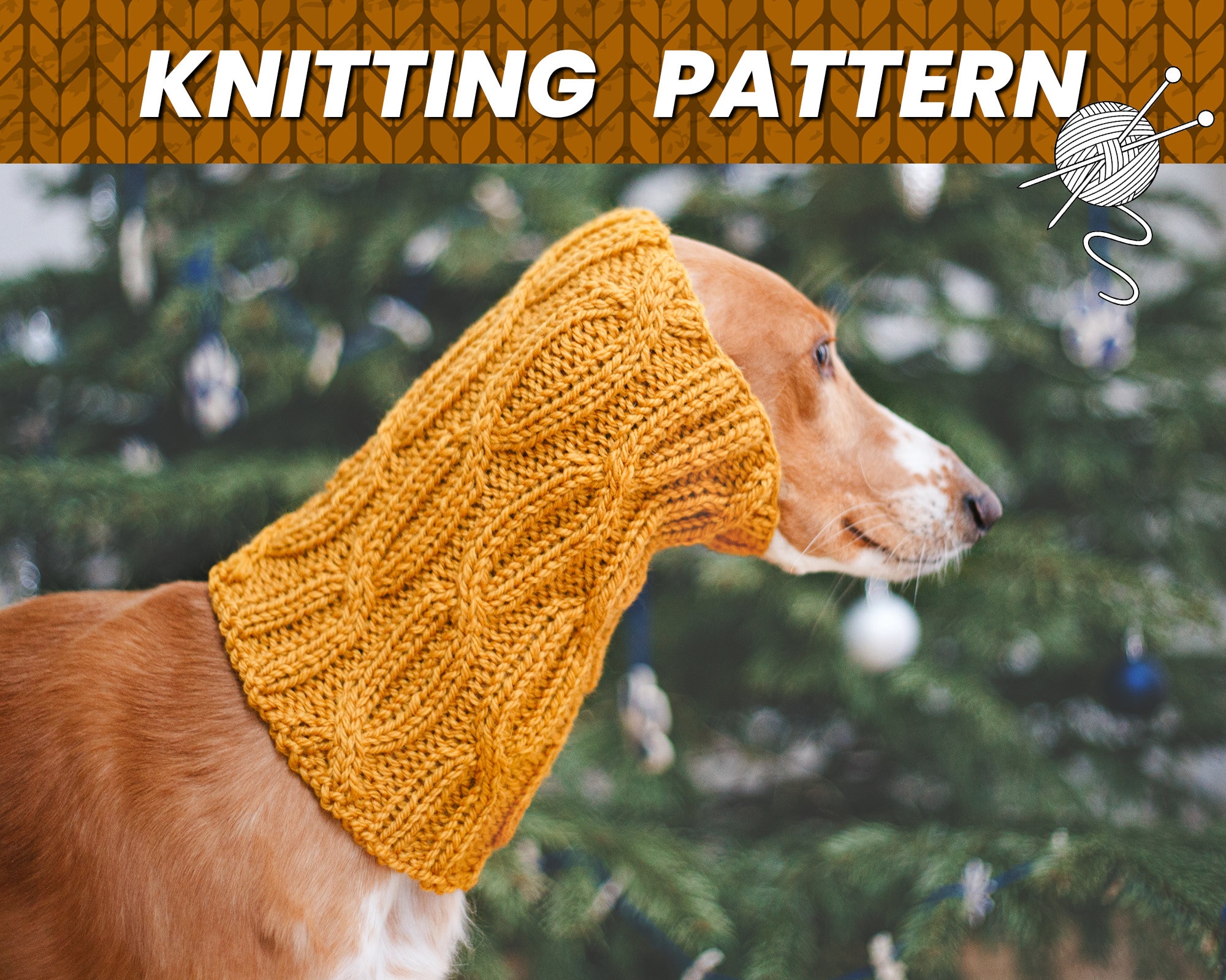 Dog Snood Knitting Pattern/ Written and Chart Instructions