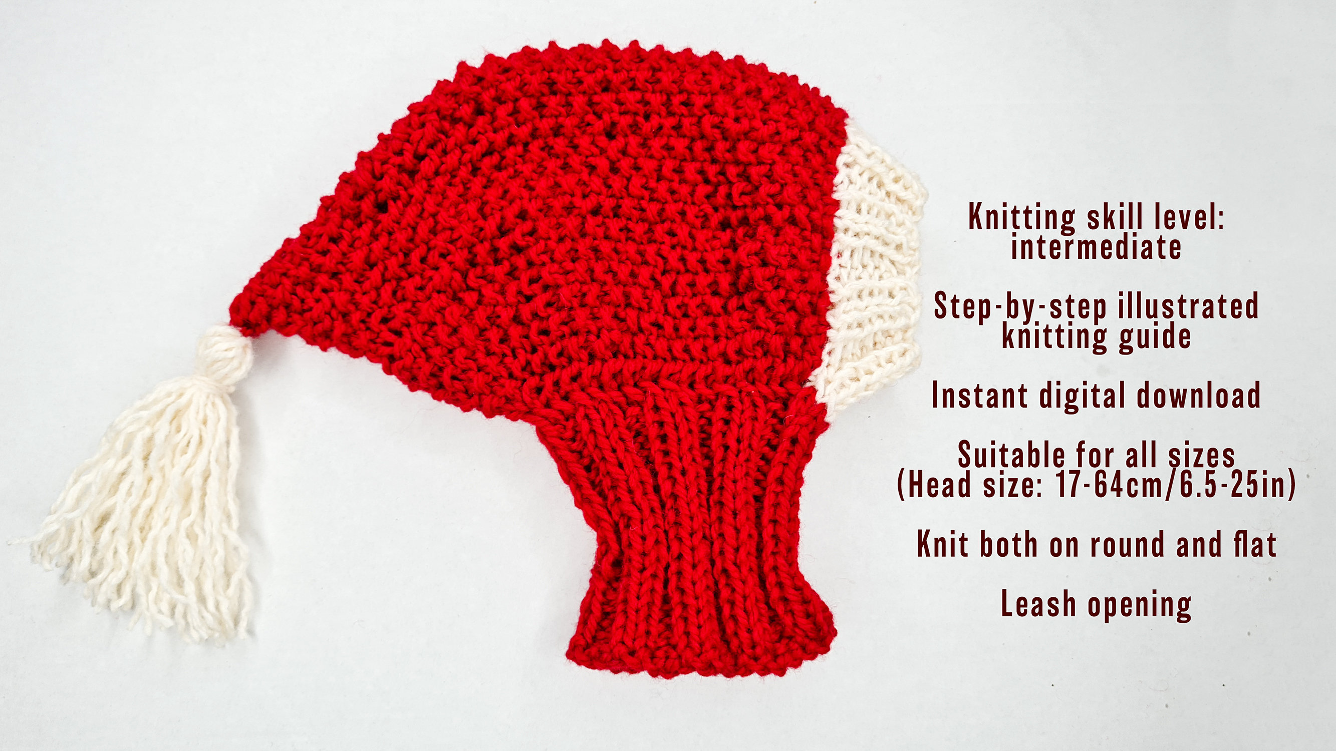 Christmas Dog Hat Knitting Pattern / Stepbystep Knit Etsy