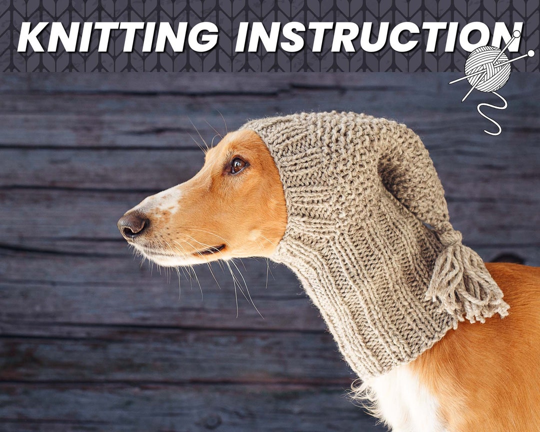 Illustrated Knitting Pattern for Dog Hat / Stepbystep Knit Guide