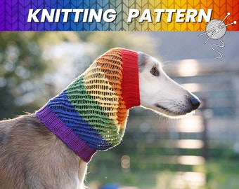 Dog snood knitting pattern / LGBTQ+ rainbow snood for dogs / Easy written knitting instructions / Suitable for all sizes