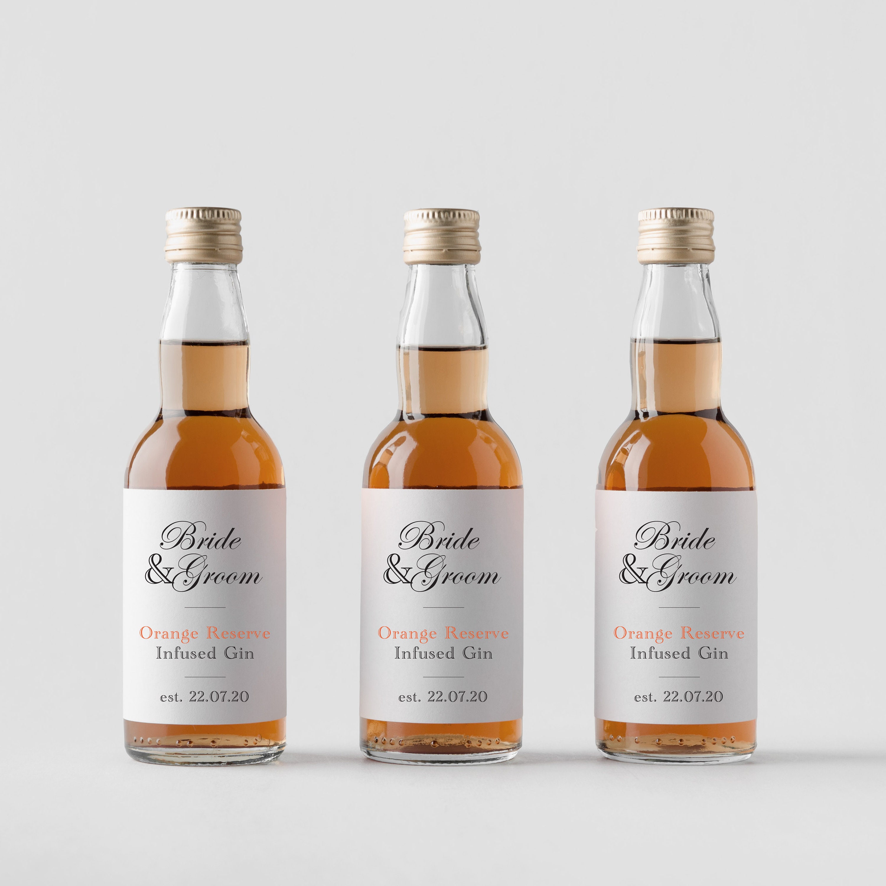 Personalised Wedding Bottle Favours Bride and Groom Etsy