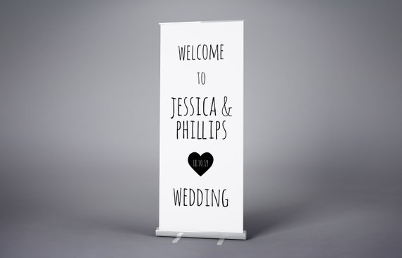 Custom Wedding Banner Wedding Roller Banner Pull Up Stand Etsy