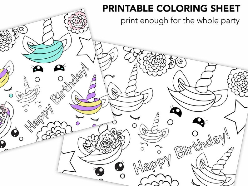 happy birthday unicorn coloring pages happy birthday unicorn coloring pages