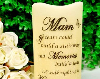 If Tears Could build A Stairway Memorial Candle with gem