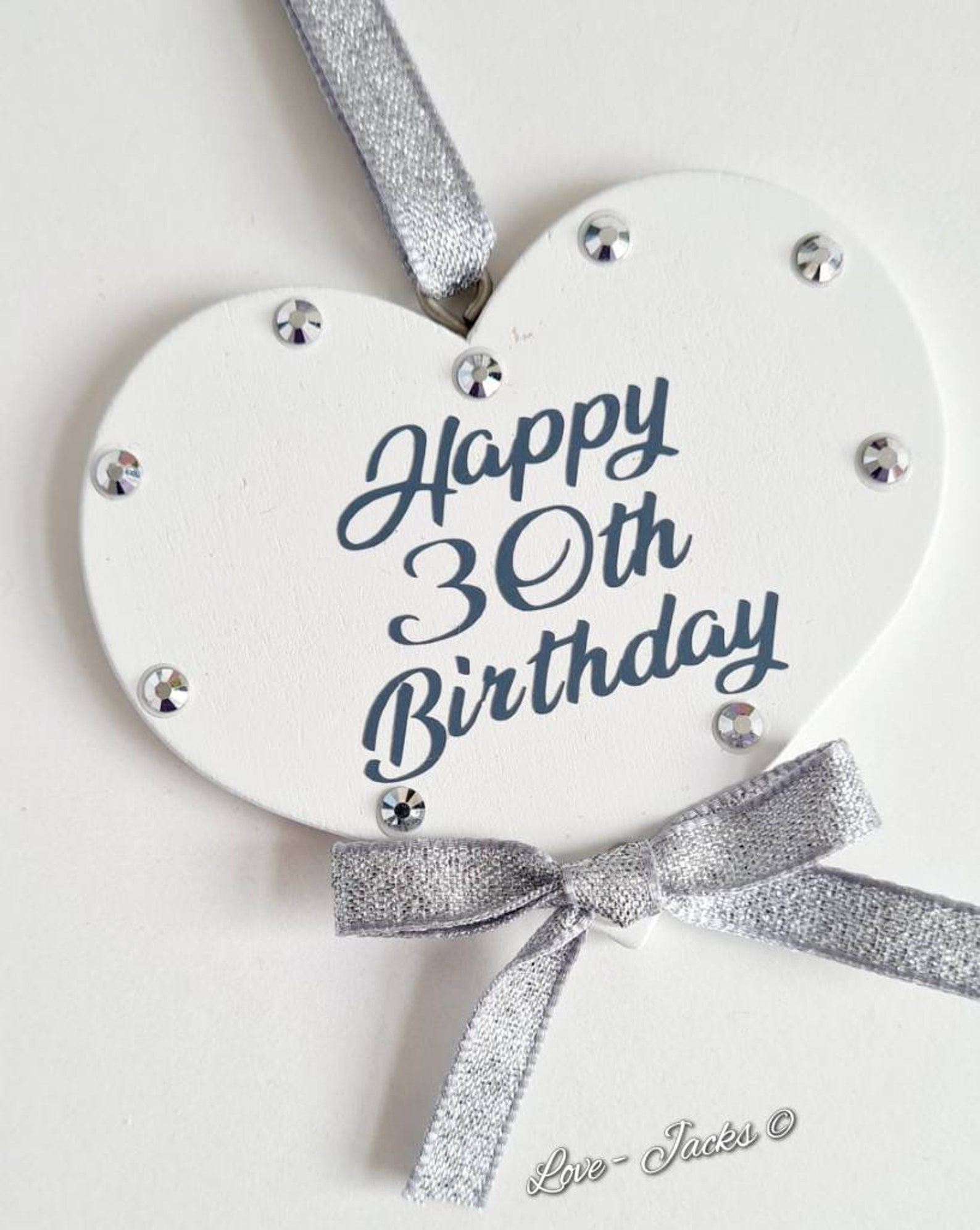 30ème anniversaire bois blanc minable chic cadeau de coeur  Etsy