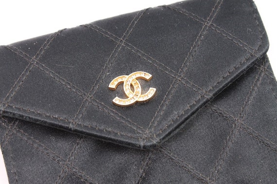 Vintage Chanel Black Quilted Leather Coin Purse -  Hong Kong