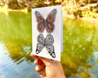 Butterfly Note Card | Butterfly Card | Any Occasion Card | Blank Card | Positive Quote Notecard | Butterfly Illustration | Hand Drawn Design