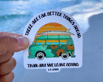Beach Van Sticker | Quote Sticker | Decal | Hand Drawn Design | Van Design | C.S. Lewis Quote | Beach Van Sticker | Waterproof Vinyl Sticker