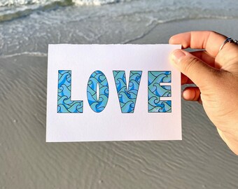 LOVE Notecard Set | Notecard Set | Card Set | Hand Drawn Design | Nature Theme | Original Design | Love Design | Card Set