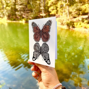 Schmetterling Grußkarte | Schmetterling Karte | Jeder Anlass Karte | Blanko Karte | Positive Zitat Notecard | Schmetterling Illustration | Handgezeichnetes Design