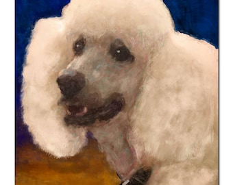 Custom Poodle Pet Portrait on Archival Paper - Artwork From Client Photo