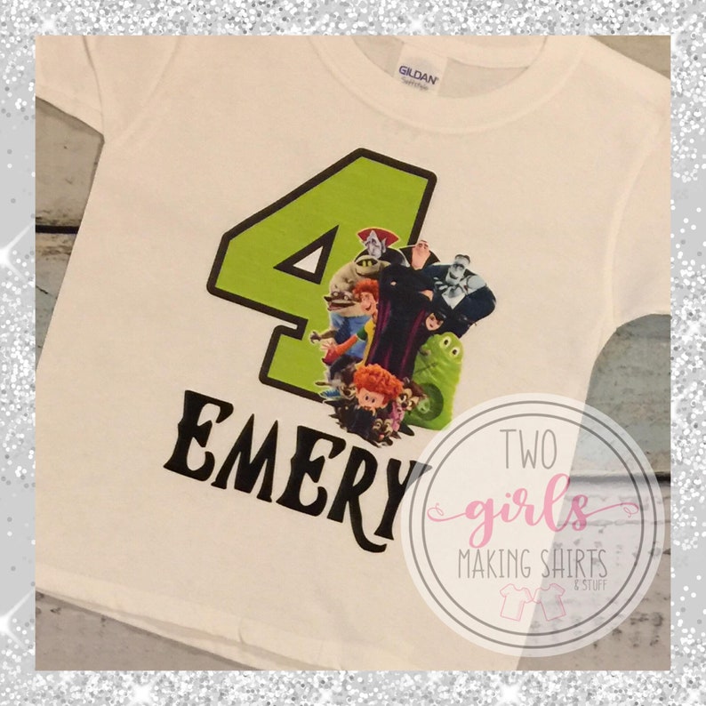 Personalised Kids T Shirt Hotel Transylvania Free P/&P Birthday Christmas Gift