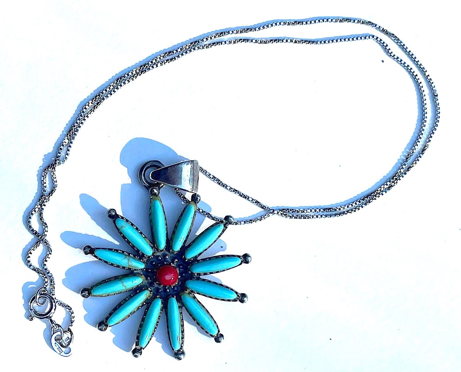 Vintage Needlepoint Turquoise Sterling Coral Southwest Style Etsy