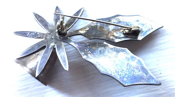 Taxco Abalone Sterling Bell Christmas Holly Star … - image 4