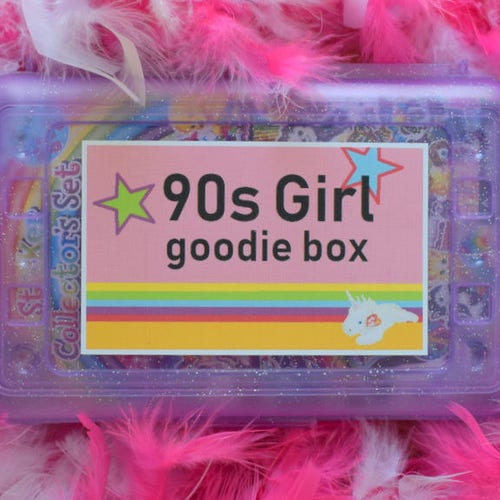 BLUE EDITION Blast from the Past 90s Girl Goodie Box, 90s Mystery Box 