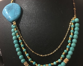 For mother's Day.Mix bead and stone necklace