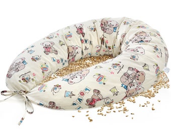 Almohada de lactancia almohada de cáscara de espelta orgánica maternidad lactancia amamantando cuerpo de lactancia apoyo almohada vientre almohada esperando almohada de apoyo