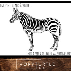Valentijnsdag Zebra Printable Card- ONBEPERKT AFDRUKBARE DOWNLOAD