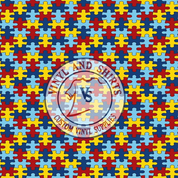 Autism Awareness Puzzle Patterned Vinyl / Printed 651 Vinyl / | Etsy