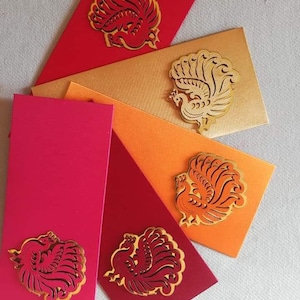 Envelopes de dinheiro Money Shagun para casamentos, aniversários ou qualquer ocasião multicolorido - pacote de 2 (disponível em rosa, marrom, amarelo, vermelho Baigen)