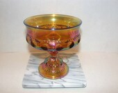 Vintage Carnival Open Compote Color Crown Amber by Colony Thumbprint