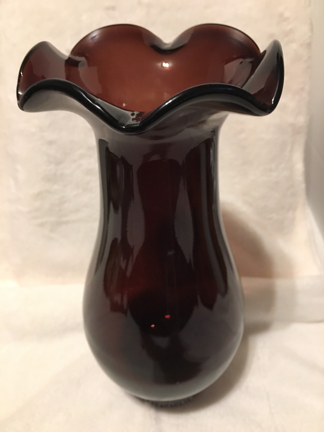 Vintage Purple Blown Glass Vase on Clear Glass Base Etsy