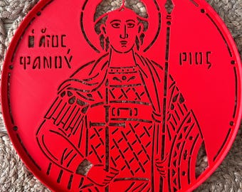 Byzantine Koliva Stencil: Orthodox Christian Memorial Sweet Design (3D Printed)