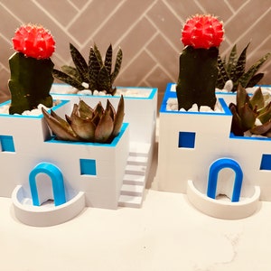Greek Island House Inspired Indoor Succulent Planter, Spitaki