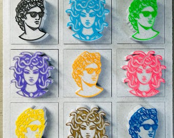 3D Printed Tic Tac Toe Board: Medusa vs Perseus, Cyberpunk Marble Game
