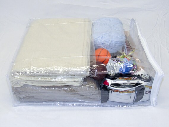Clear Zippered Storage Bag, Plastic Vinyl Clear Storage Bag for