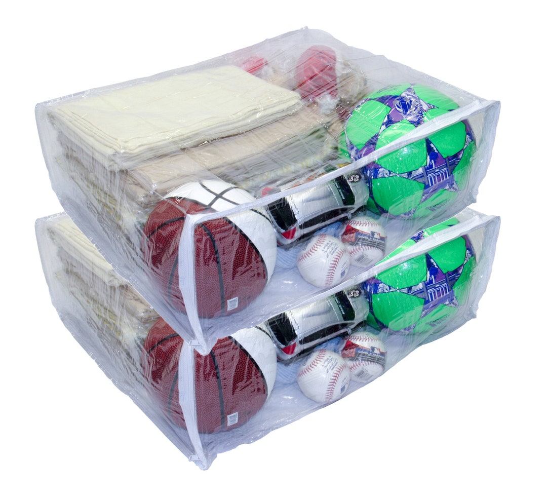 2-Pack Heavy Duty Vinyl Zippered Storage Bags – Clear, 9x11x5 Inches For Closet Organization