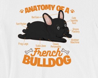 Anatomy Of A French Bulldog Short-Sleeve Unisex T-Shirt Frenchie Dog Love